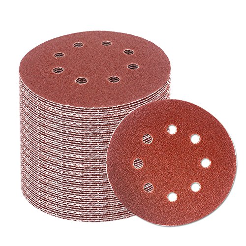Coceca 60pcs Orbit Sander Sandpaper 5 Inches Orbital Sanding Discs Each 10pcs of 60 80 120 180 240 320 Grits for Power Random Orbit Sanders