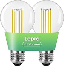 Lepro 3.8 W E27 LED Warm White, 806 Lumen Bulb E27, A60 LED Bulb, 2700 Kelvin Warm White, 300° Beam Angle, Energy Saving Bulb, Replaces 60 W Bulb, Pack of 2