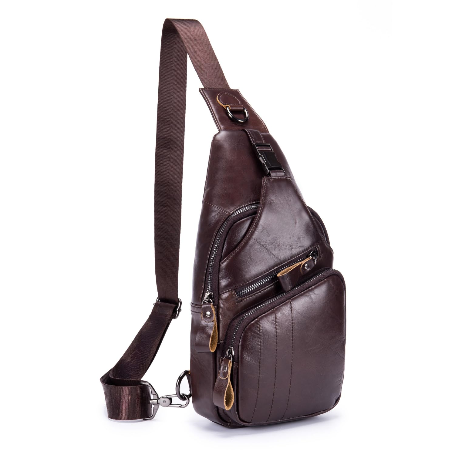 WeeDee Sacoche Homme Bandoulière Cuir Sac Bandouliere Homme Sac à Dos Poitrine Pochettes des Sport Affaires Voyage