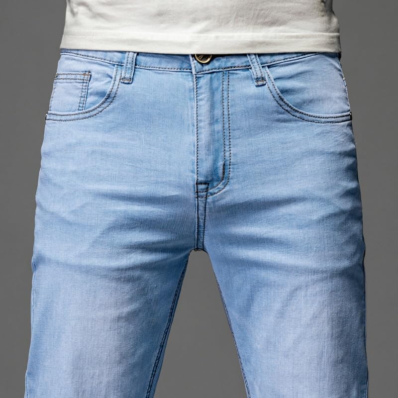 Spring and Autumn Cotton Stretch Retro Straight Leg Jeans Business Casual Pants3