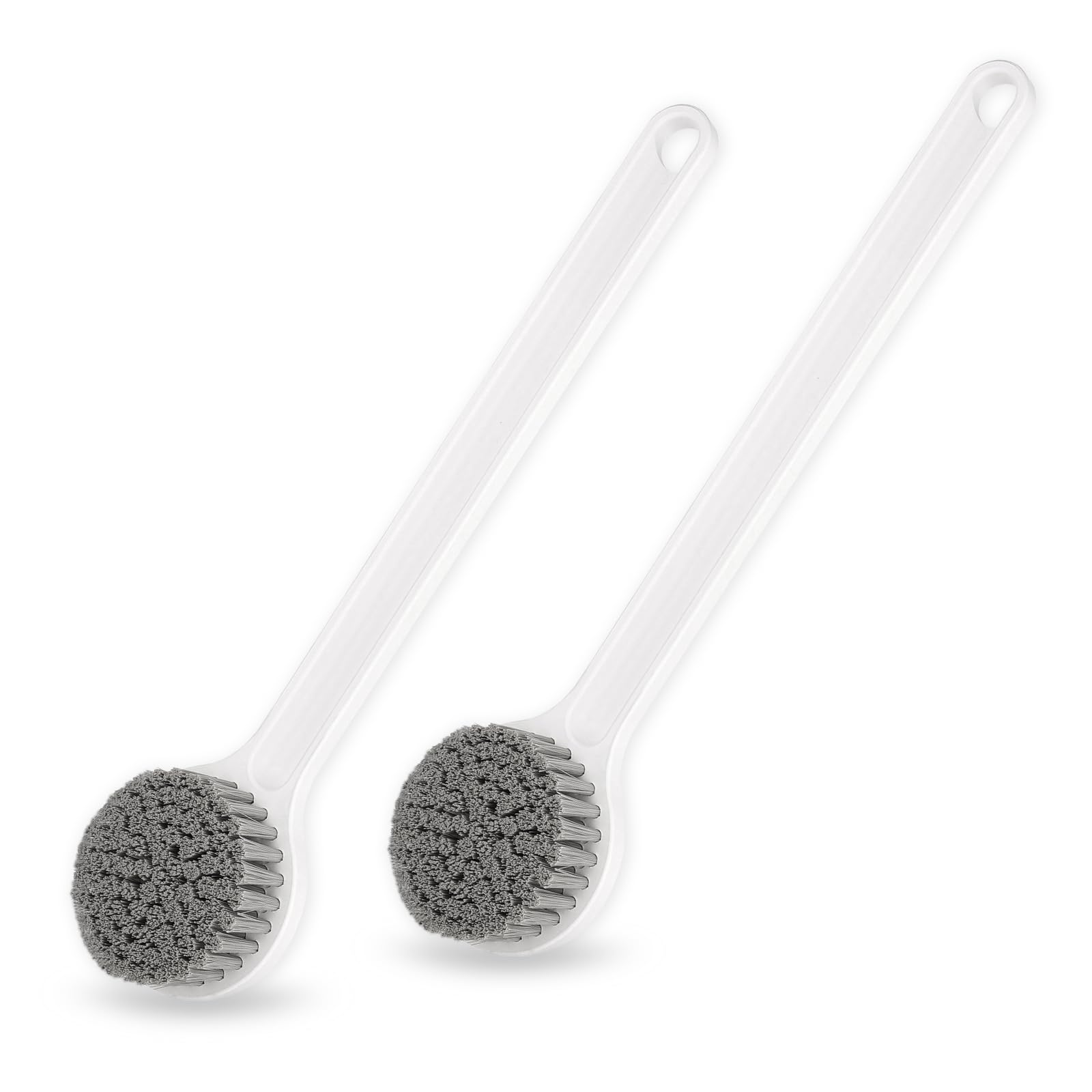 Körperbürste, mit weichen und steifen Borsten, Dusch-Badbürste, langer Griff, sanftes Peeling, Massage, verbessert die Durchblutung, Körperpeeling für nasses oder trockenes Bürsten (2 Stück)