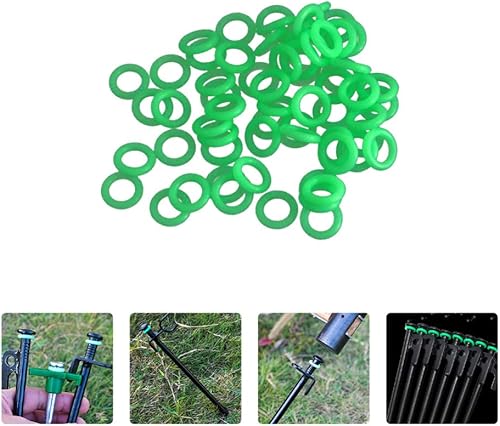 Miniatura 5 de BESPORTBLE 50 Uds. Estacas de tienda de campaña Anillo fluorescente que brilla en la oscuridad Anillo de tienda de campaña Anillos de uñas Accesorios