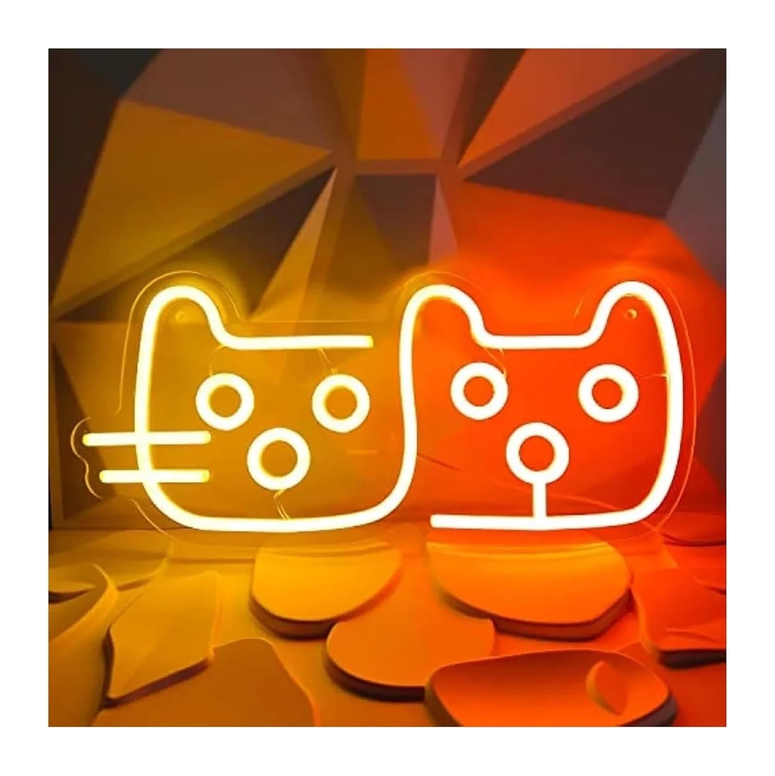Néon chat et chien à intensité variable luminaire chambre