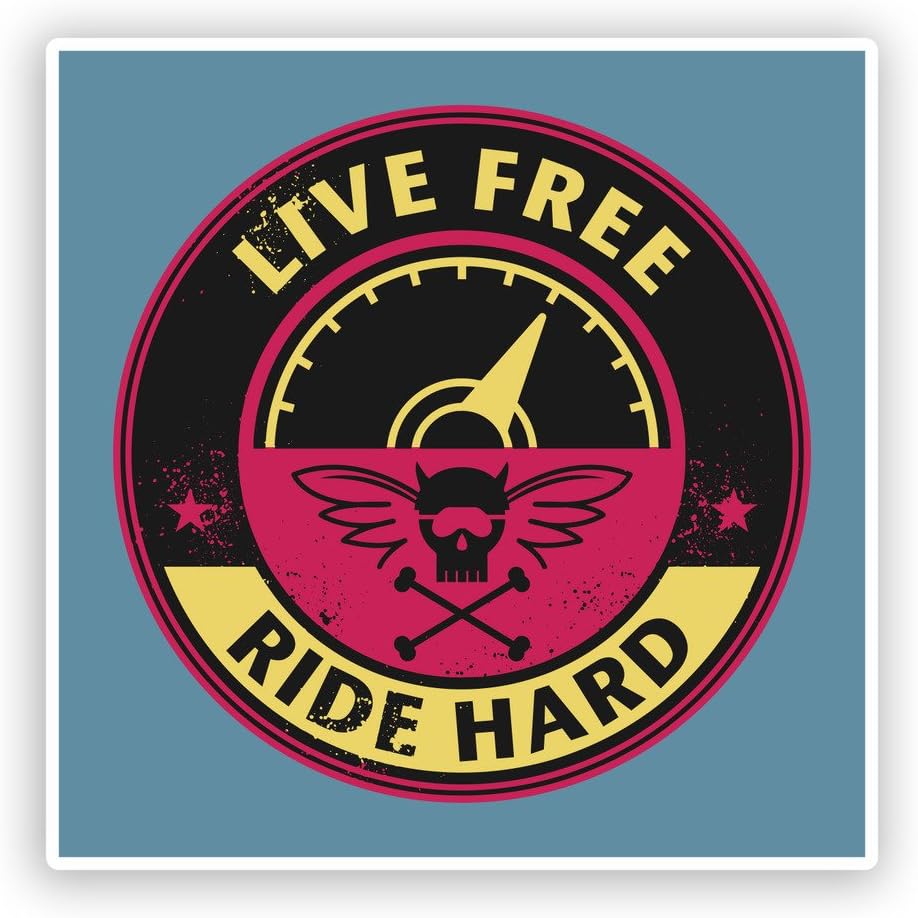 2 x 30cm/300mm Live Free Ride Hard Vinyl Sticker Bikers Travel Luggage #7401