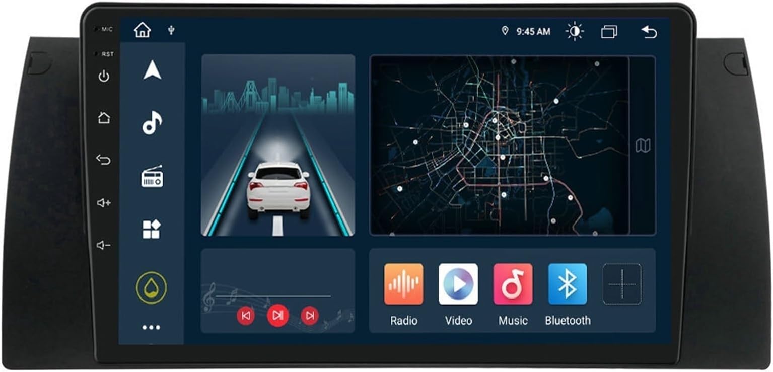 4G Android 10 Car Radio Multimedia Video Player, for BMW, 5 E39 E53 X5 1995-2001 2002 2003 2004 2005 2006 Navigation GPS 2 Din Multimedia System(T1 CAM8)