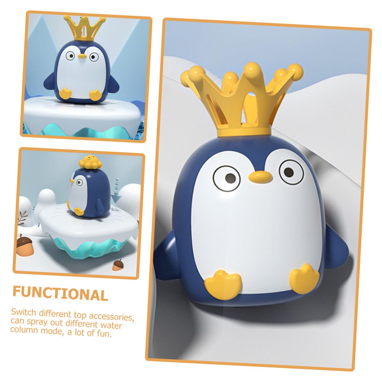 Juguete de Baño Pingüino Rociador de Agua 1 Set Abs para Bebés
