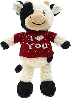 RELIGES 9" Cute Cow Stuffed Animals Soft Cuddly Cow Plush Stuffed Animal Birthday Gifts for Boys and Girls, Plush Animal Decorations (Cows - Standing-Red Coat)
