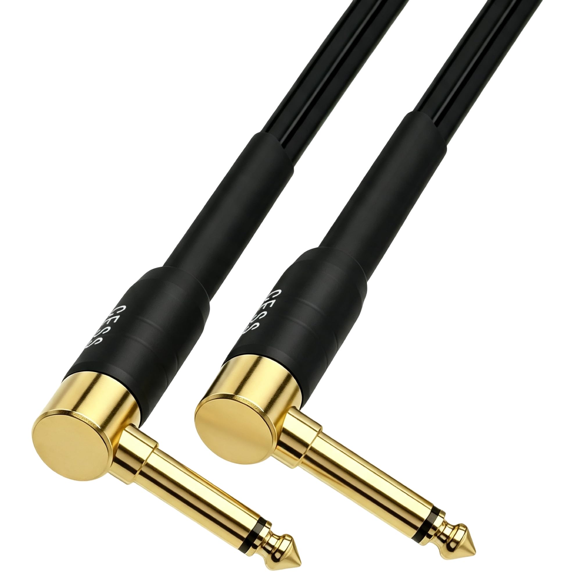 CESS-133-6f Cavo per altoparlante/amplificatore, ad angolo retto da 1/4 pollici, 2 pezzi (6 piedi)