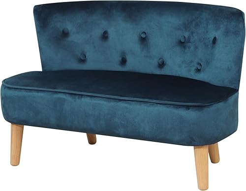 Yoonnie room Sofá infantil para 2 plazassofá infantil con patas sólidassilla de sofá para niños con marco de madera resistente, sofá para niños con