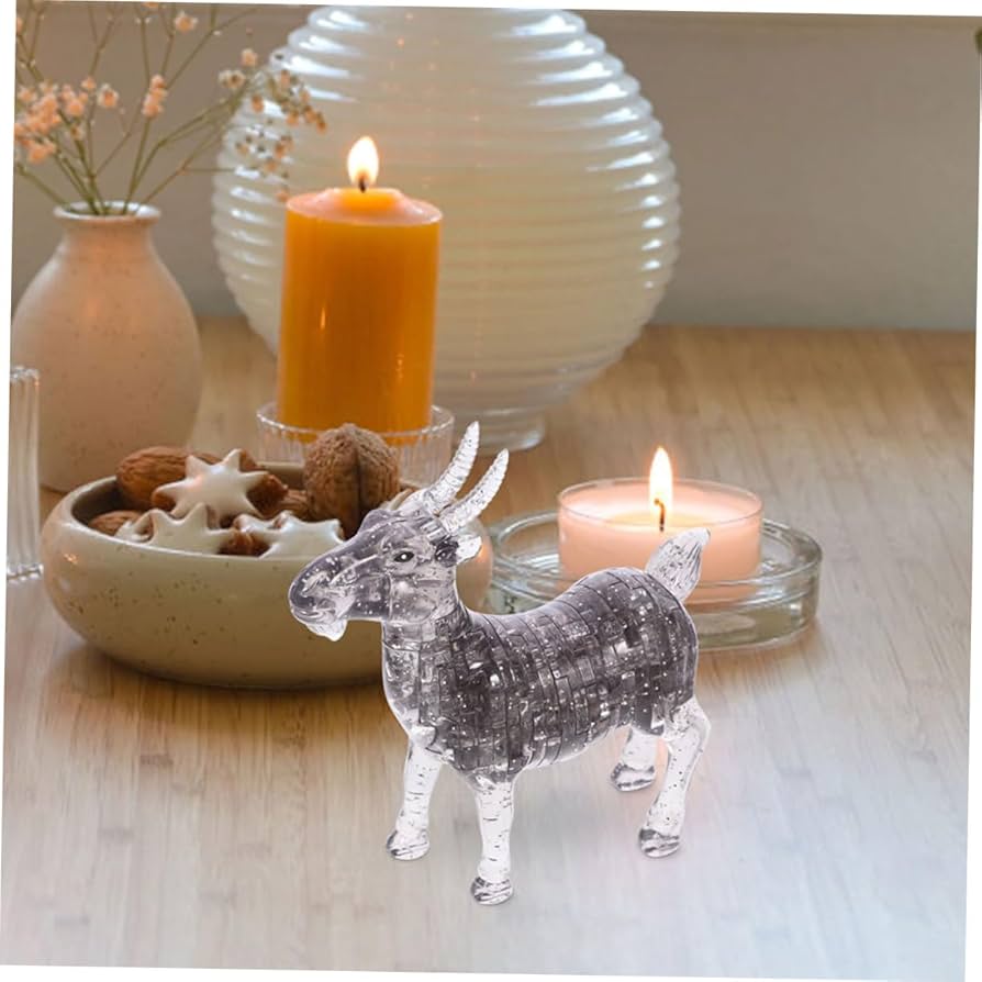 Amazon.co.jp: Alasum 2個 ヤギの装飾品 手吹きガラスのヤギ