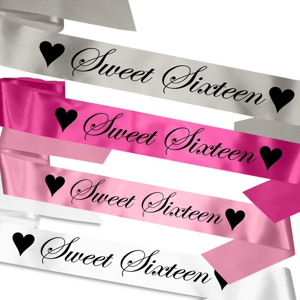 My Pretty Little Gifts Gold Sweet Sixteen Birthday Sash: 16Th Party - 14 Customizable Colours