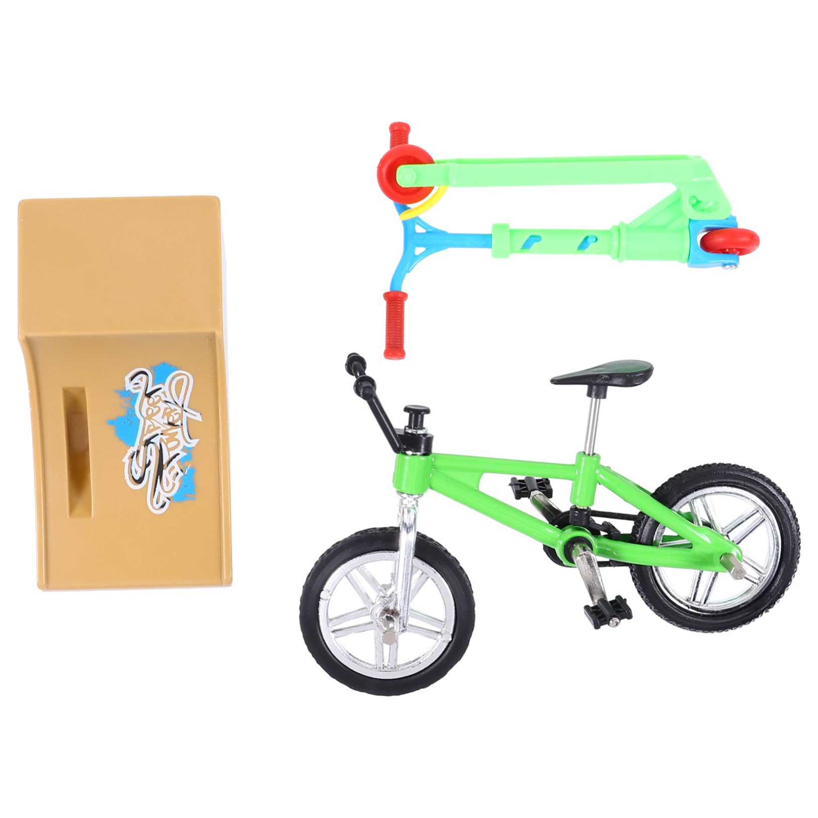 HONMEET Finger Scooter Toy Set Bike Ramp Mini Finger Sports Toys Fun for Boys and Girls