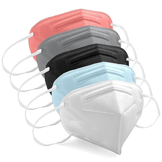 Kinematic Enterprise N95 Mask, Mask for Women and Men, N95 Mask without Valve, N95 Mask washable and Reusable Comfortable and Stylish N95 Multicolour Mask Combo Pack forKids, Men & Women {PACK OF 5}
