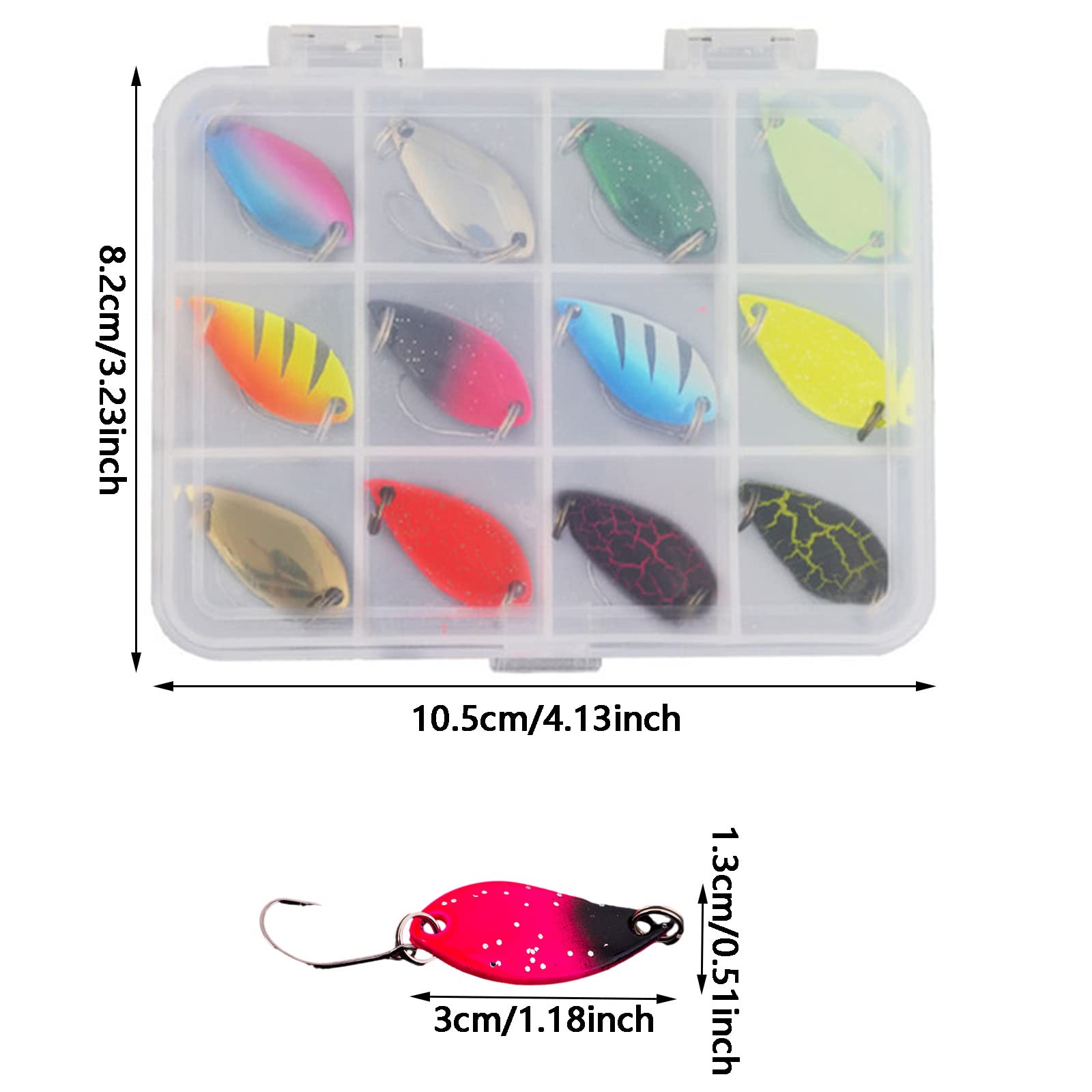 Kit De 16 Leurres Pêche - Cuillères Tournantes 3g, 3.5g, 5.6g - Pour Truite, Brochet, Sandre, Perche - Boîte Rangement Incluse