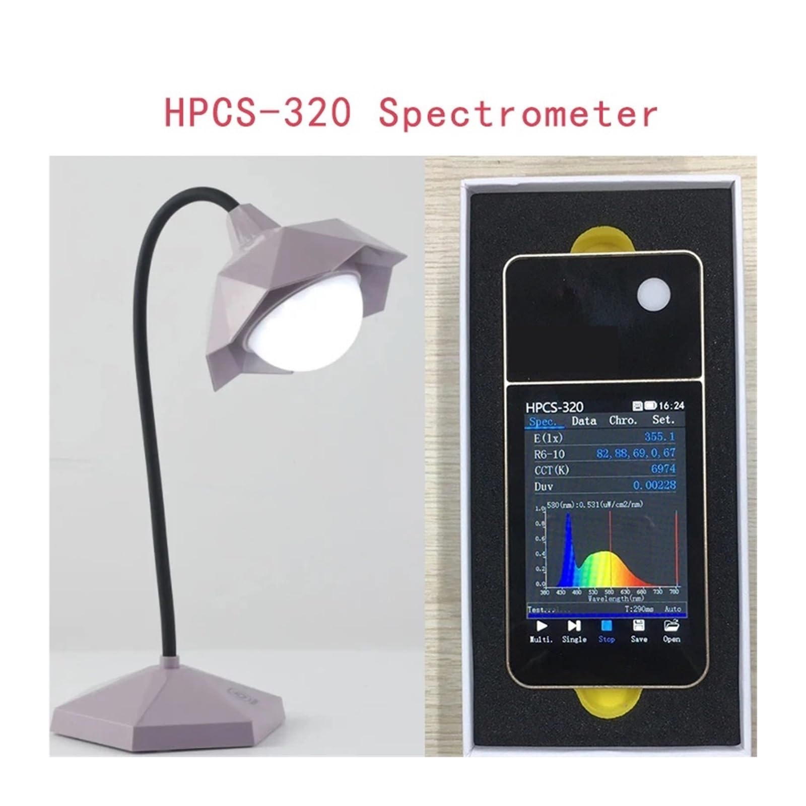 Spektrometer, Lichtwellenlängenmessgerät Spektrometer CCT CRI Ra HPCS320