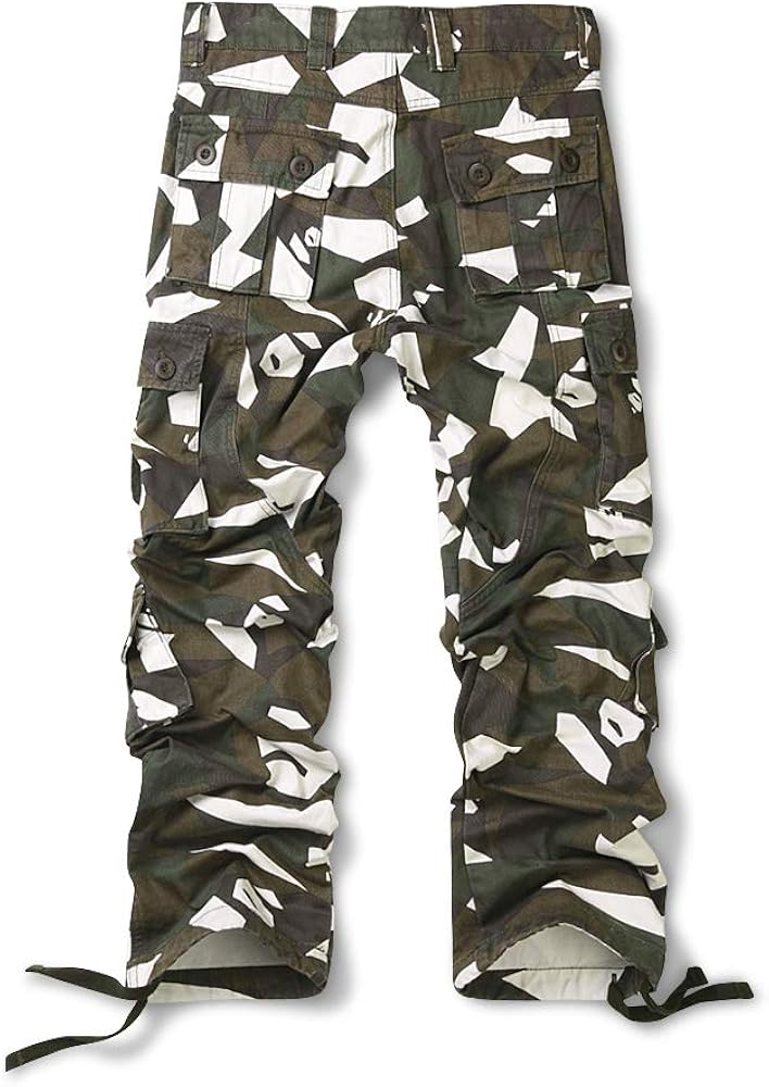 OCHENTA Men's Casual Military Cargo Pants, 8 Pockets Work Combat Outdoor Trousers at  Men’s Clothing store
