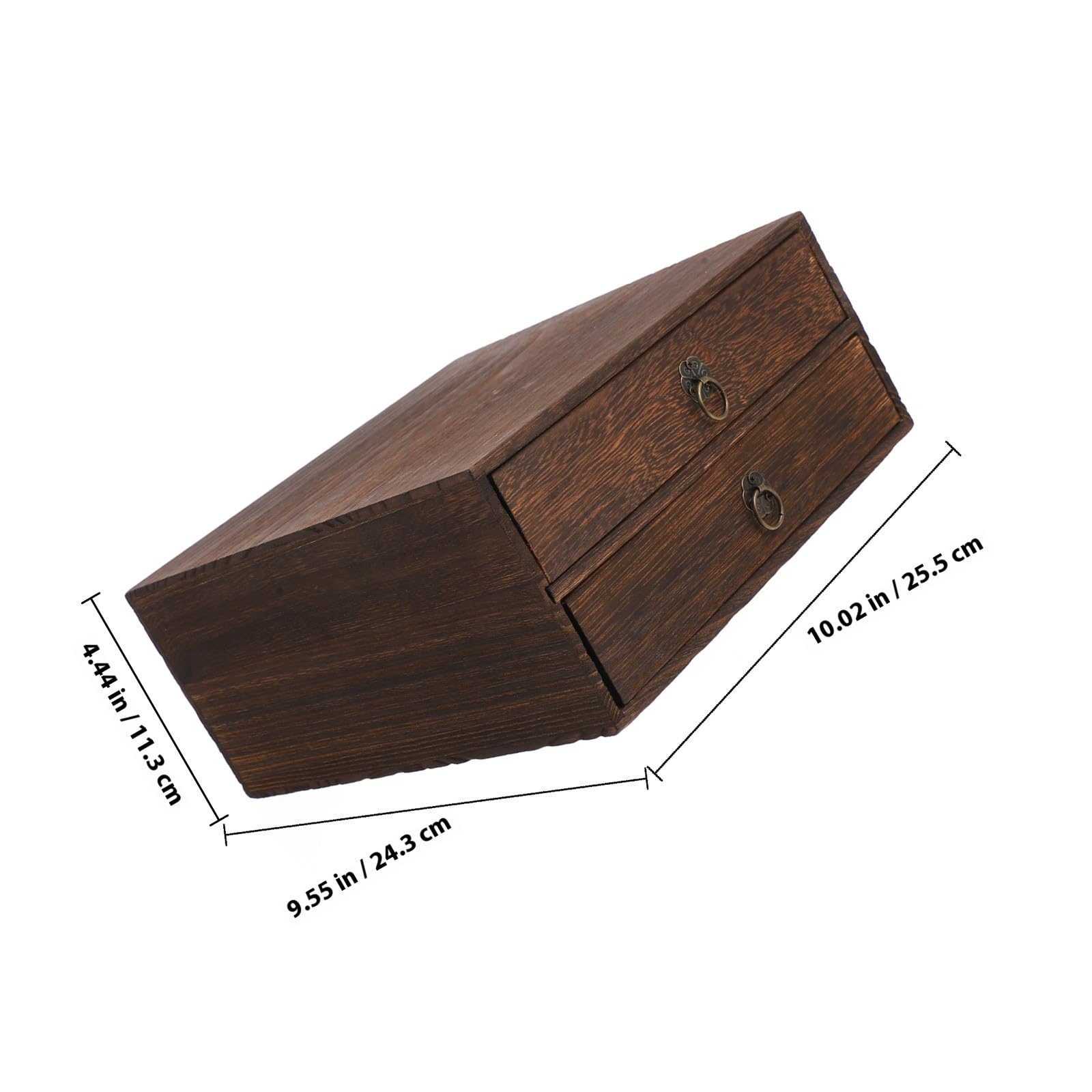 Holibanna Cassetto Portaoggetti da Scrivania in Legno Massello Retrò Organizer per Cassetti in Legno 2 Livelli 255X243X113 CM Contenitore da Scrivania Versatile per Casa e Ufficio