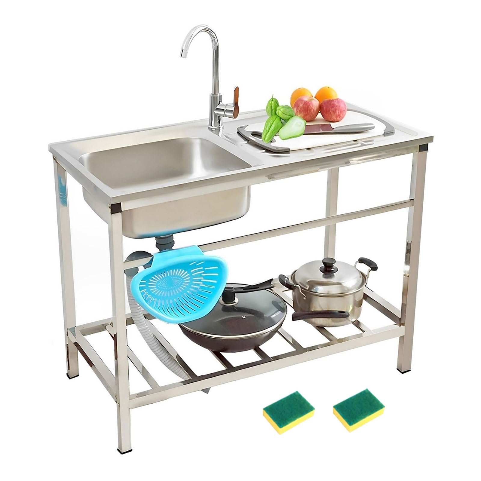Catering Lavello In Acciaio Inox Giardino da Esterno 75x40xH75cm