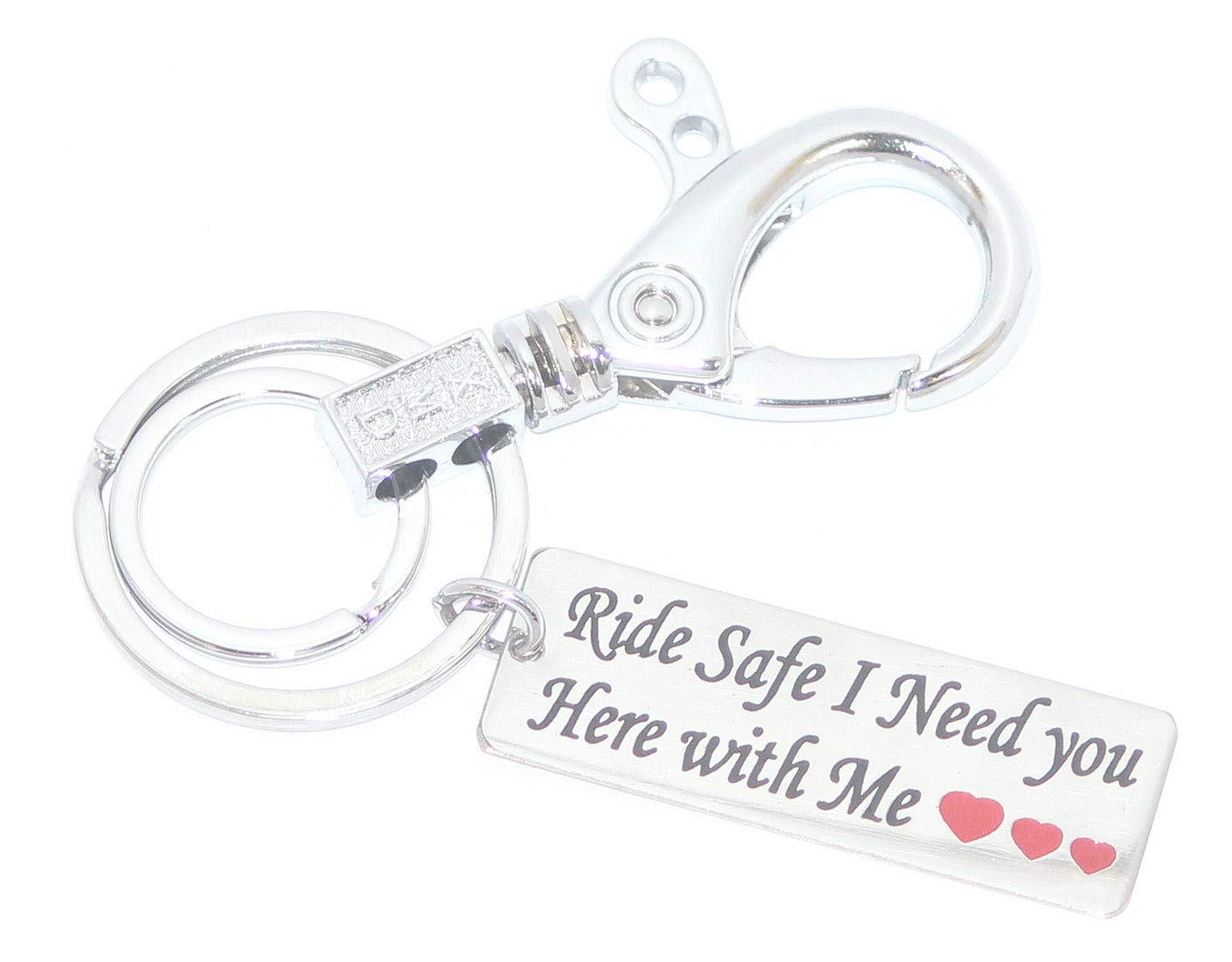 Aura Ride Safe Drive Safe Engraved Key Ring Tucker for Husband Men
