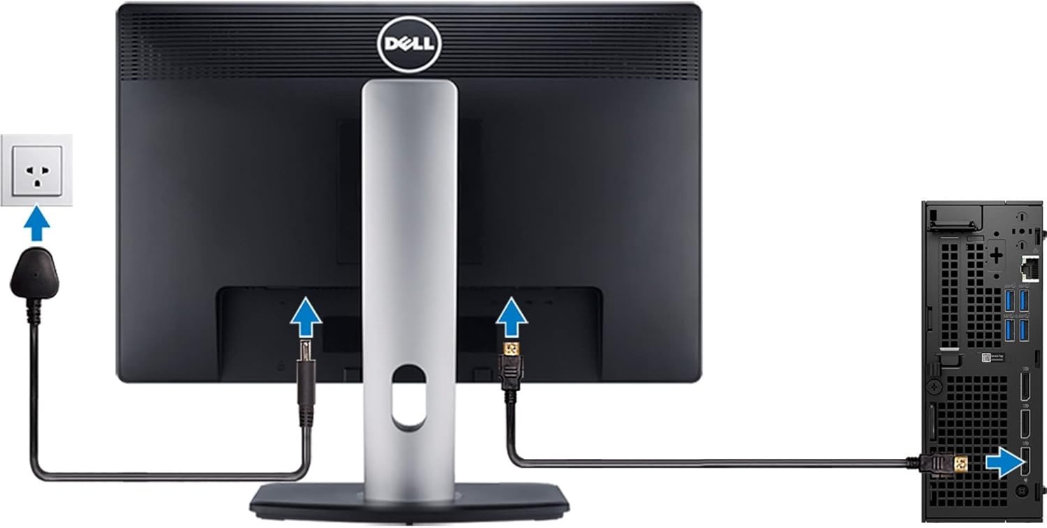 Diagram showing monitor and power connections to Dell Precision 3260
