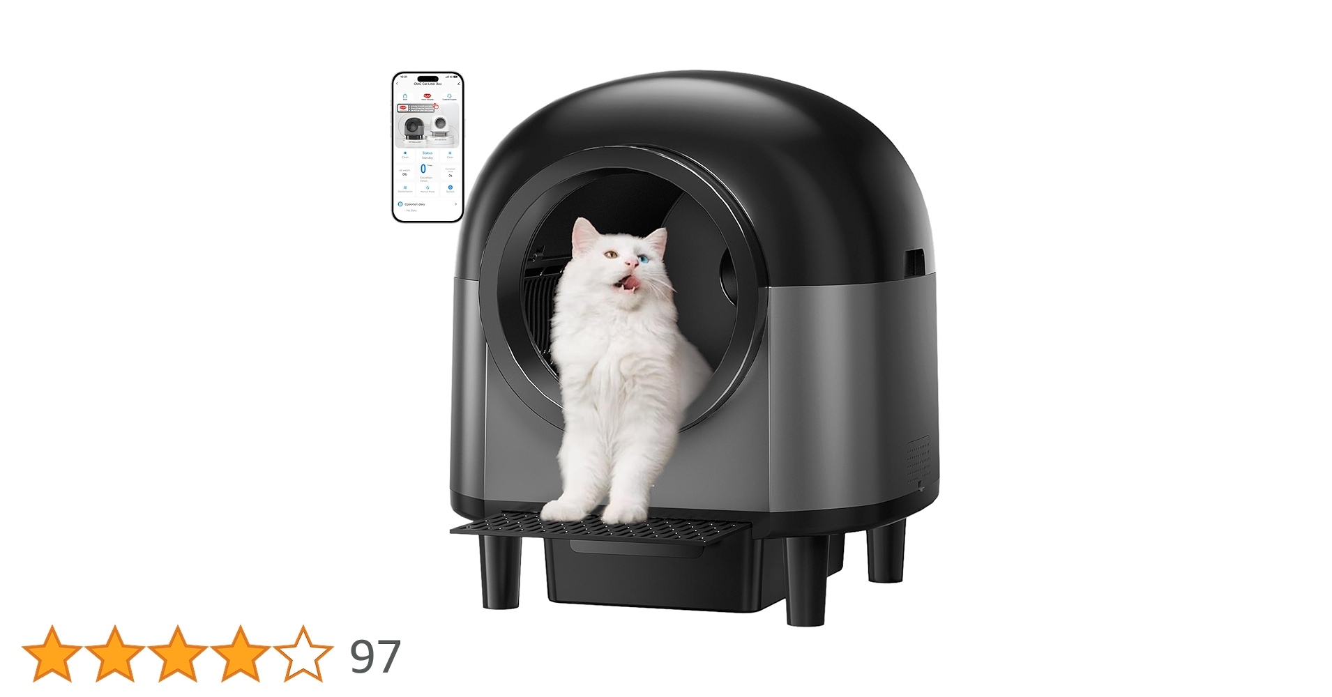 Amazon | 全自動猫トイレ 10つのセンサー搭載,猫用階段付き猫