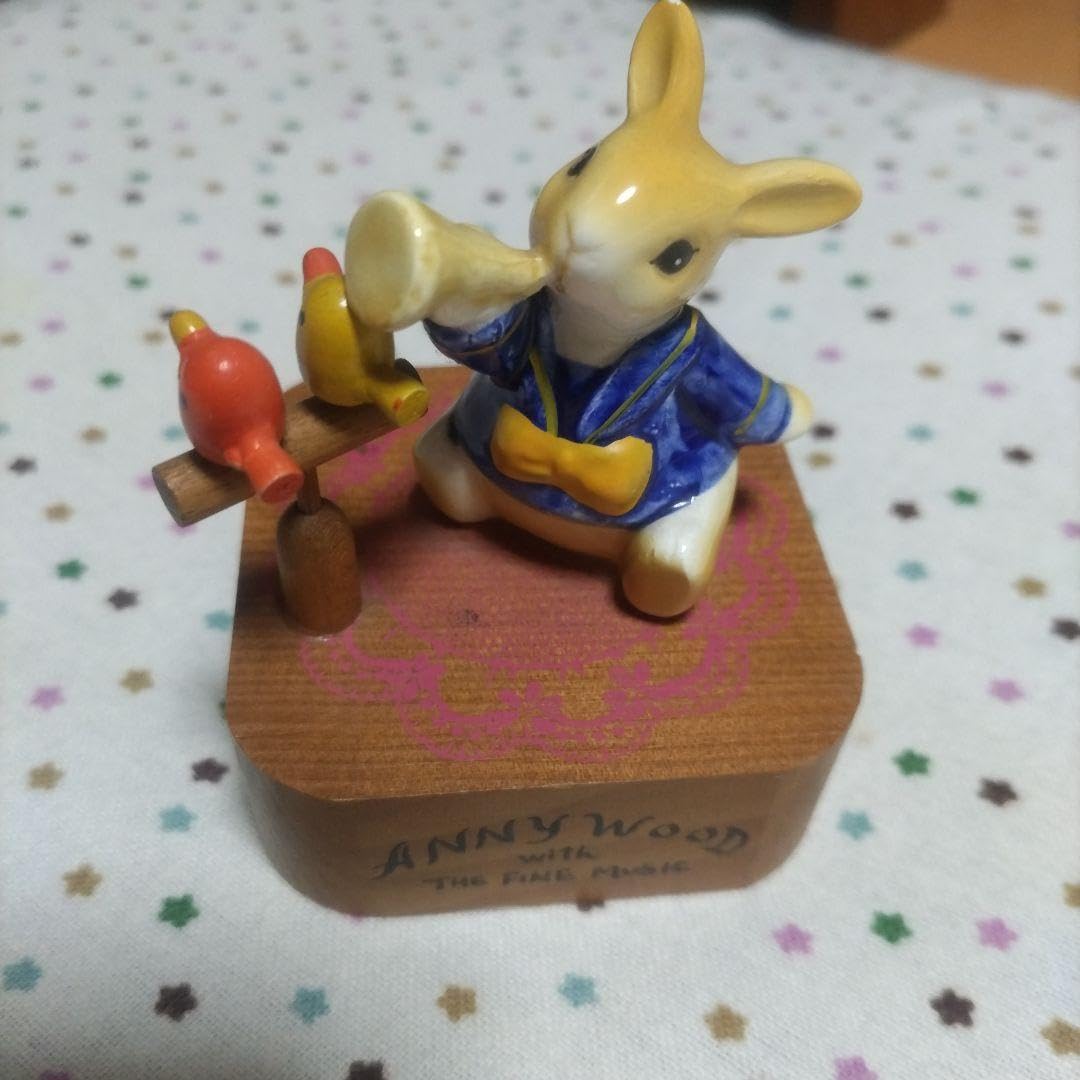 Amazon | レトロ ANNYWOOD うさぎ木と陶器オルゴール | オルゴール