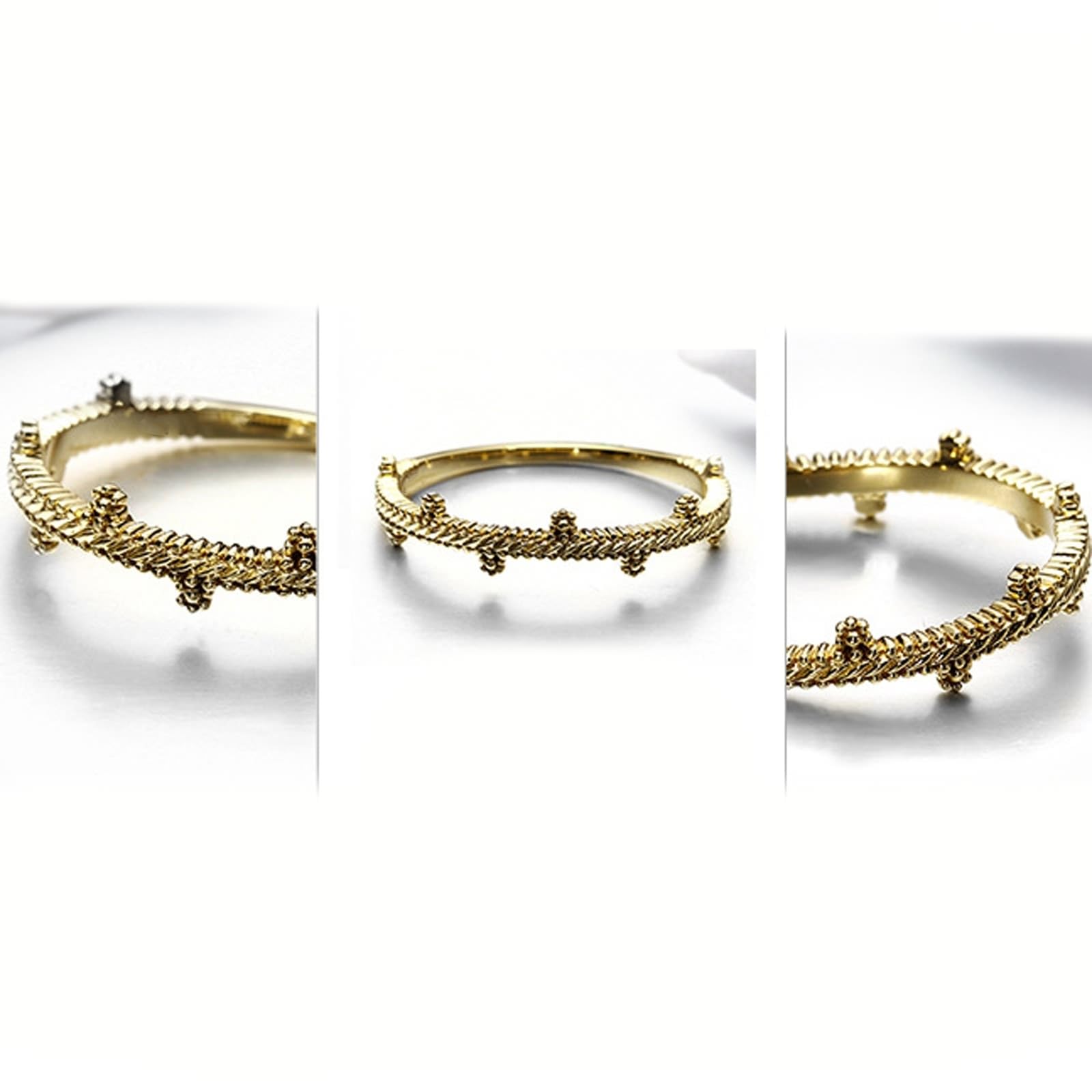 Anillos de boda de oro amarillo de 9 K/14 K/18 K, anillos clásicos para parejas