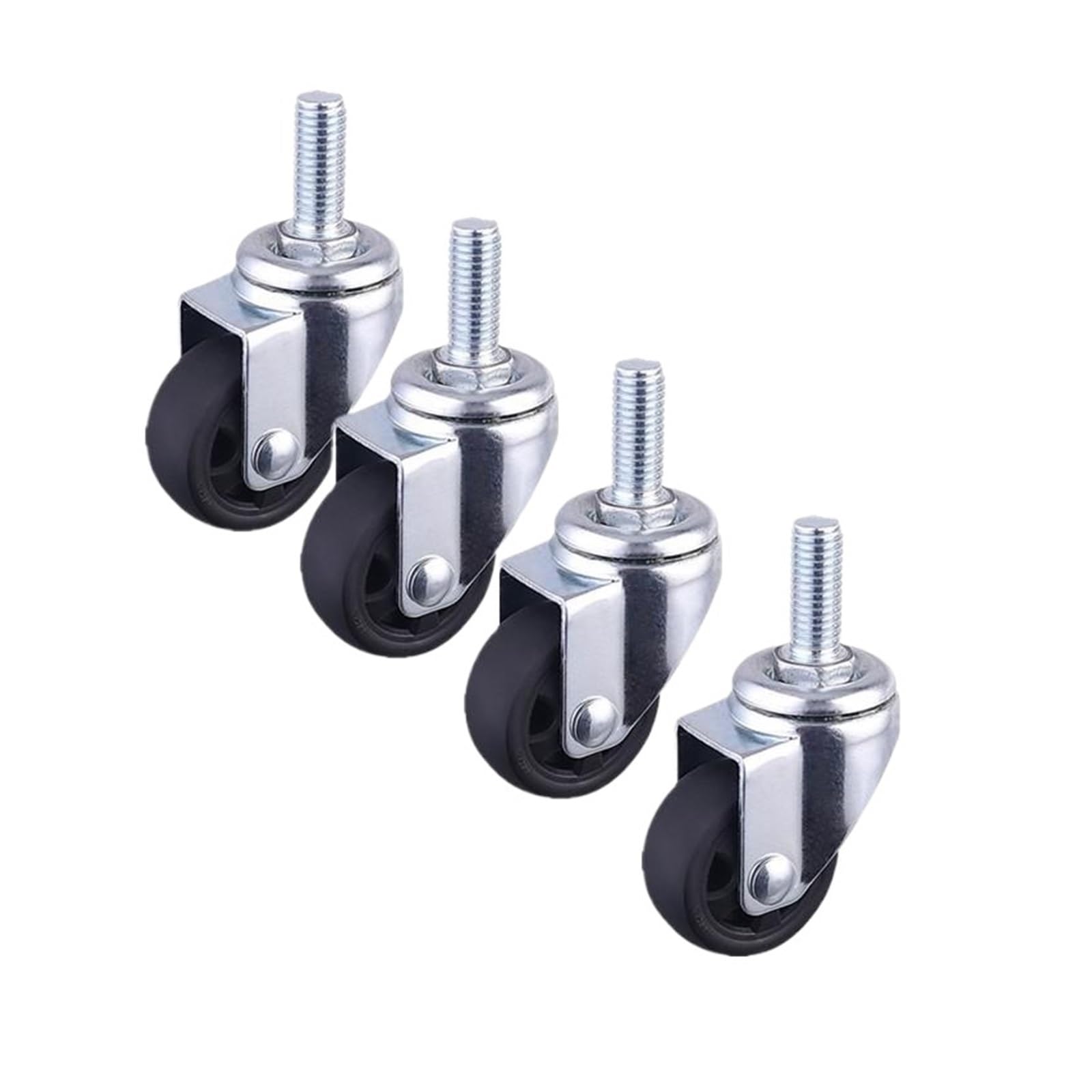 MXXDMOPD 4PCS 1.5 inch Black PP Caster Flat Swivel Sofa Coffee Table Pulley(Screw-m8)