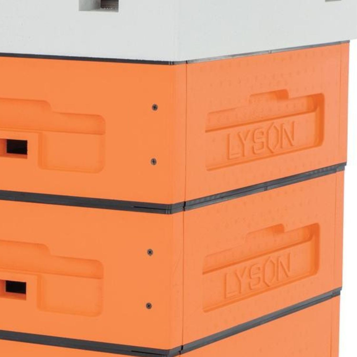 LYSON Bienenbeute Styropor Dadantbeute Dadant Blatt Beute OPTIMA Bienenstock-Set mit niedrigem Varroa-Kunststoffboden (ORANGE-GRAU) für die Selbstmontage (Passende Rahmen:47×43,5x30cm;47×43,5x15,9cm)