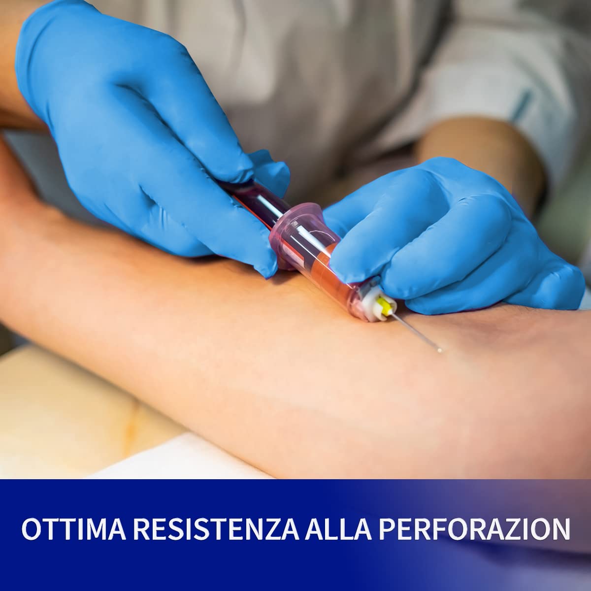 Guanti Monouso da esame in Nitrile Blu Taglia M 100 pezzi Ipoallergenici CE EN374 EN455 3,5 Mil