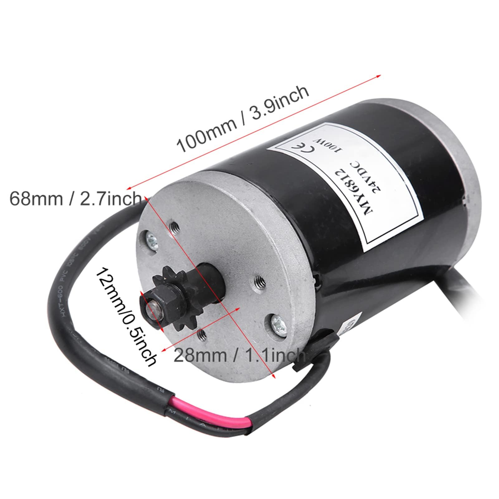 24V 100w Moteur de Brosse Haute Vitesse avec Poulie pour Scooter Controller