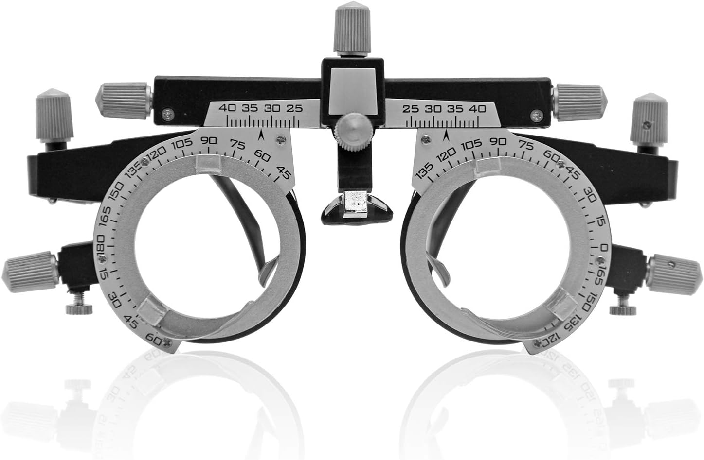 CGOLDENWALL Adjustable Optical Optic Trial Lens Frame Eye Test Glasses Optometry Optician Easily Changeable Cylinder Axis Fully Adjustable Temple Length and Nose Rest, Pd:48-80, Small