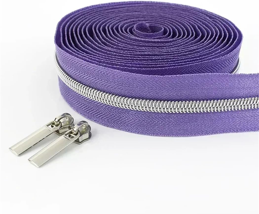 1-5M 5# Nylon Zippers by Meter with Zipper Slider Coil Zips Bag Wallet Zip Close End Zipper Sewing Accessory