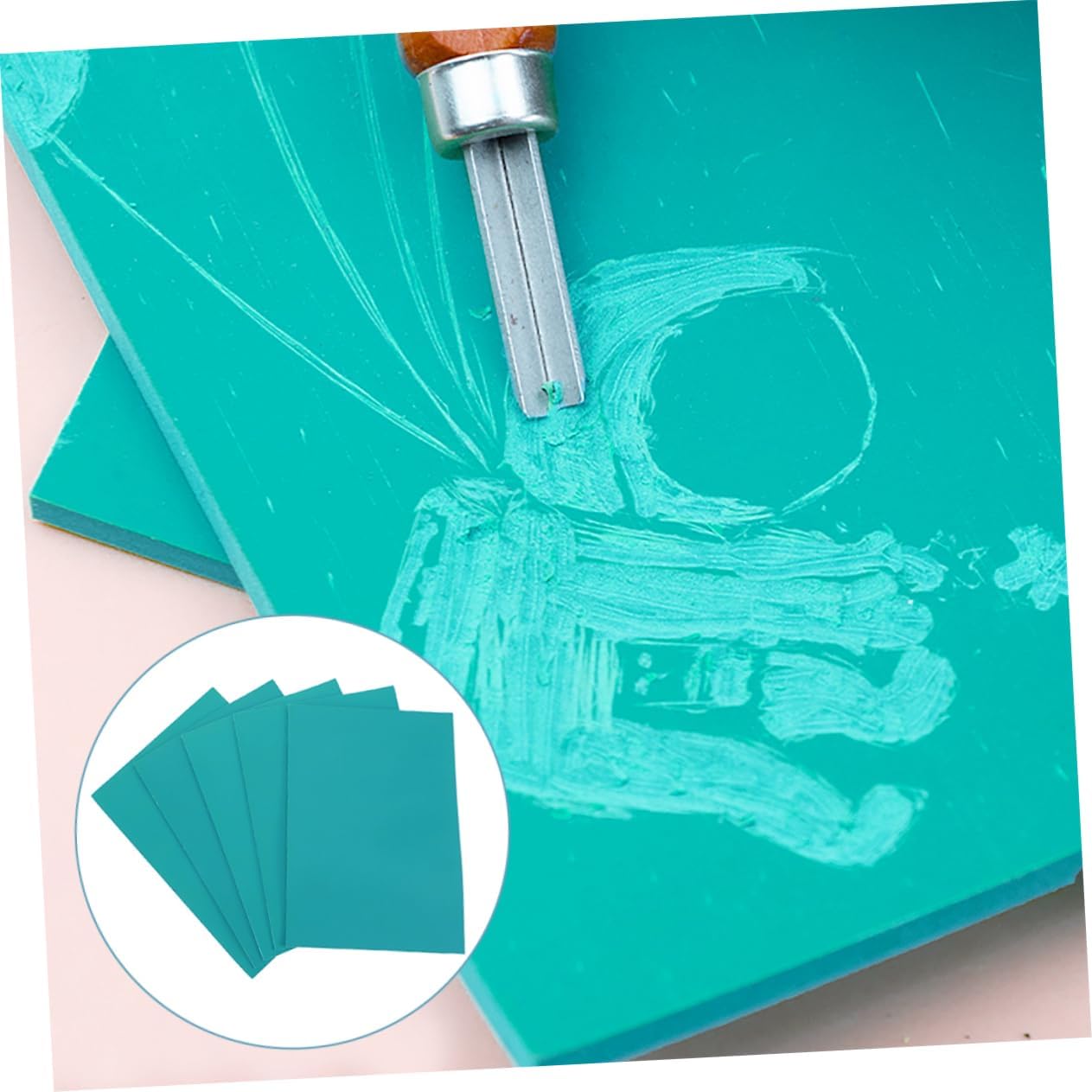DOITOOL 6pcs PVC Carving Rubber Sheets for Boy Girl Printmaking and Carving Materials for Beginner Art Projects for Creative Fun