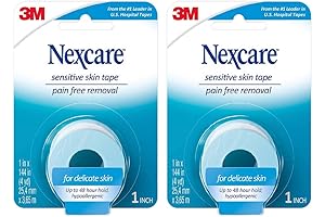 Nexcare Sensitive Skin Blue Surgical Tape, 1 in x 4 yds