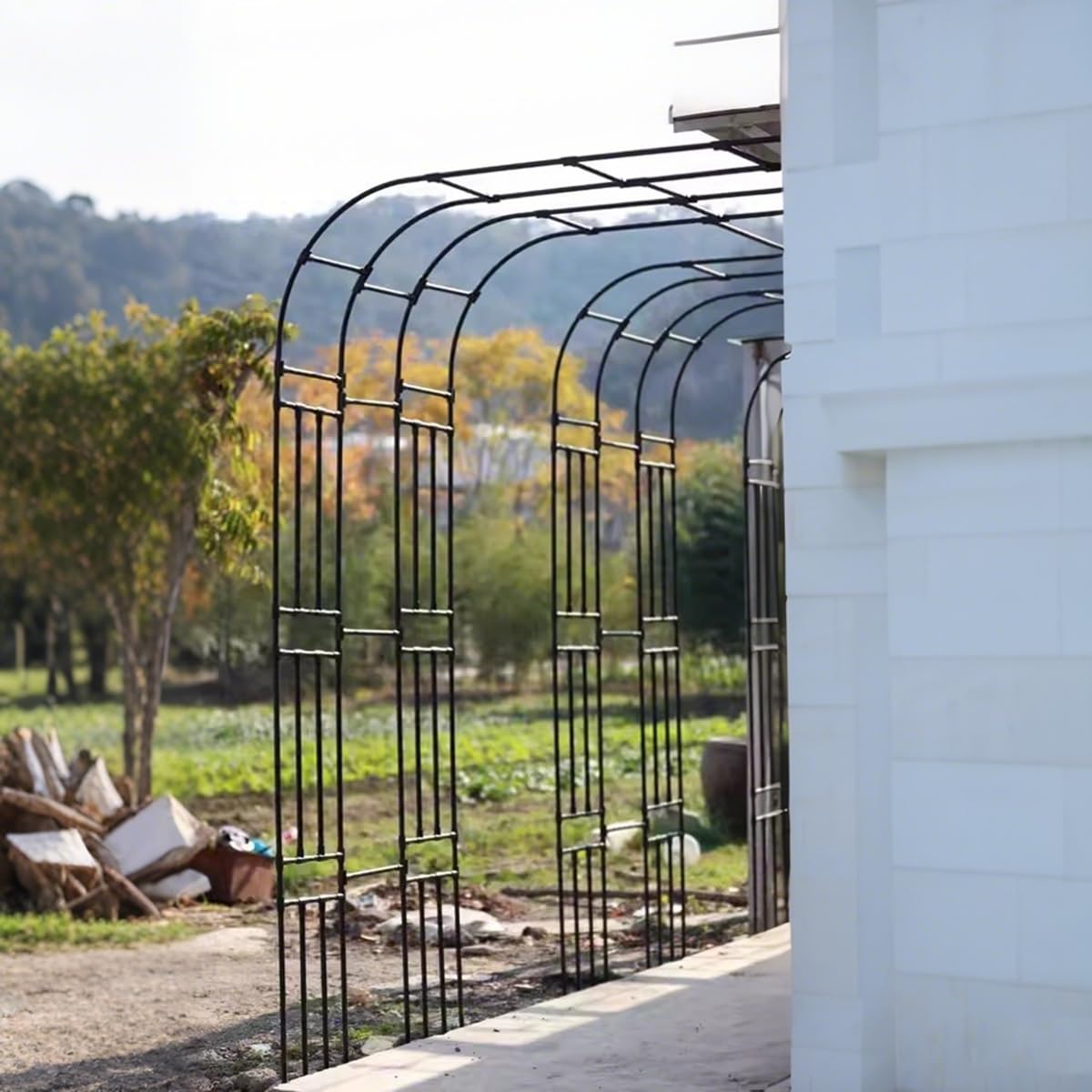 Arco da Giardino per Rampicanti, Esterno Metallo Archi per Rose Resistente alle Intemperie H 240 270 cm Carichi Pesanti Semiarco Arch Pergole, Archetto Supporto per Piante((WxH) 150x270cm)