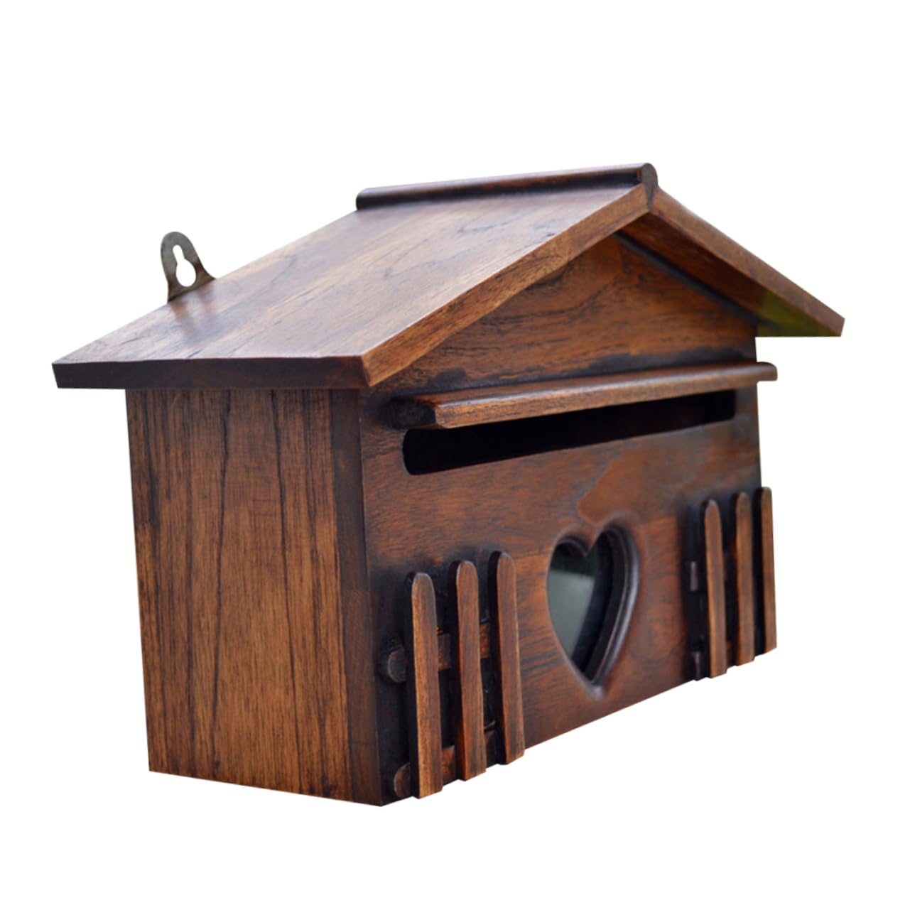 Holzbriefkasten in Hausform für Außen, Regendicht, 1 Stück