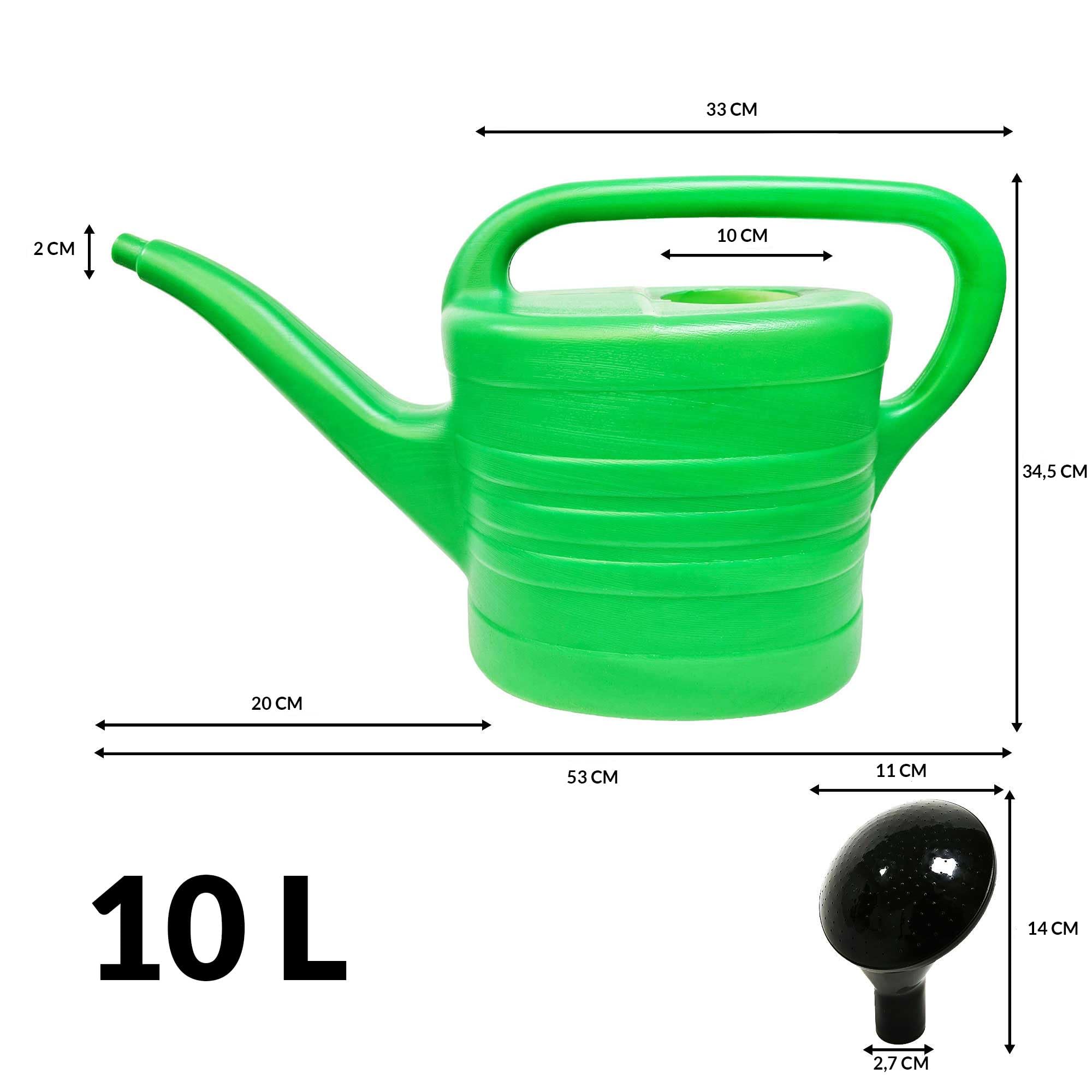 Gießkanne 10l Gartengießkanne aus Kunststoff Deal für Haus, Gießen von Blumen mit Gießbrause, Garten, Gewächshaus für Innen- und Außenbereich, Bewässerung