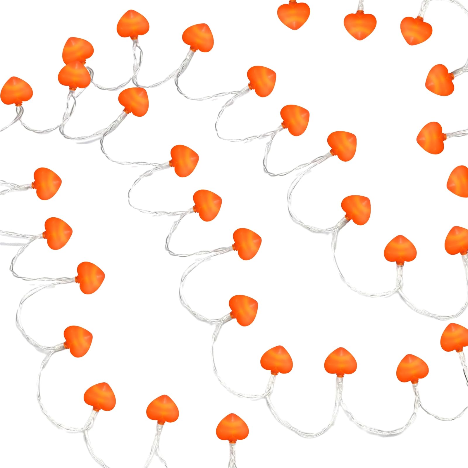 40 Led Heart Lights for Valentine's Day, Rose Photo Clips, 6 Ft, Battery-Powered, Perfect for Weddings, Parties, and Home Decoration