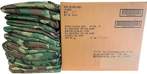 Miniatura 2 de Fabricados en Estados Unidos  Genuinos Forros de Poncho Militares de Estados Unidos  Woodland Camo (caja de 10 industrias Winston Salem para ciegos