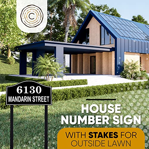 Carvature House Number Sign For Yard, Personalized Address Plaque With Stakes For Outside Lawn, Home Address Yard Sign With 18” Stakes Made Of Rustproof All-Weather Polyethylene (Choose From 2 Sizes) #TOP1