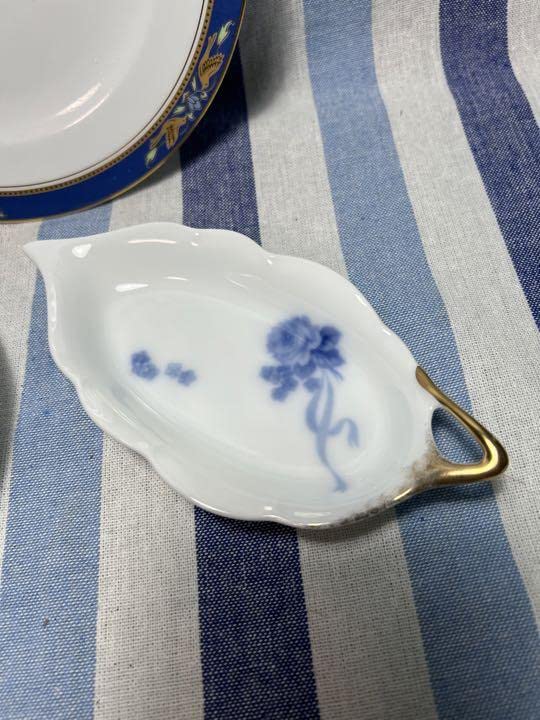 733 大倉陶園　ロイヤルブルークラウン皿　アレキサンドリーヌ茶托　レモントレイ 733 大倉陶園ロイヤルブルークラウン皿アレキサンドリーヌ茶托レモントレイ