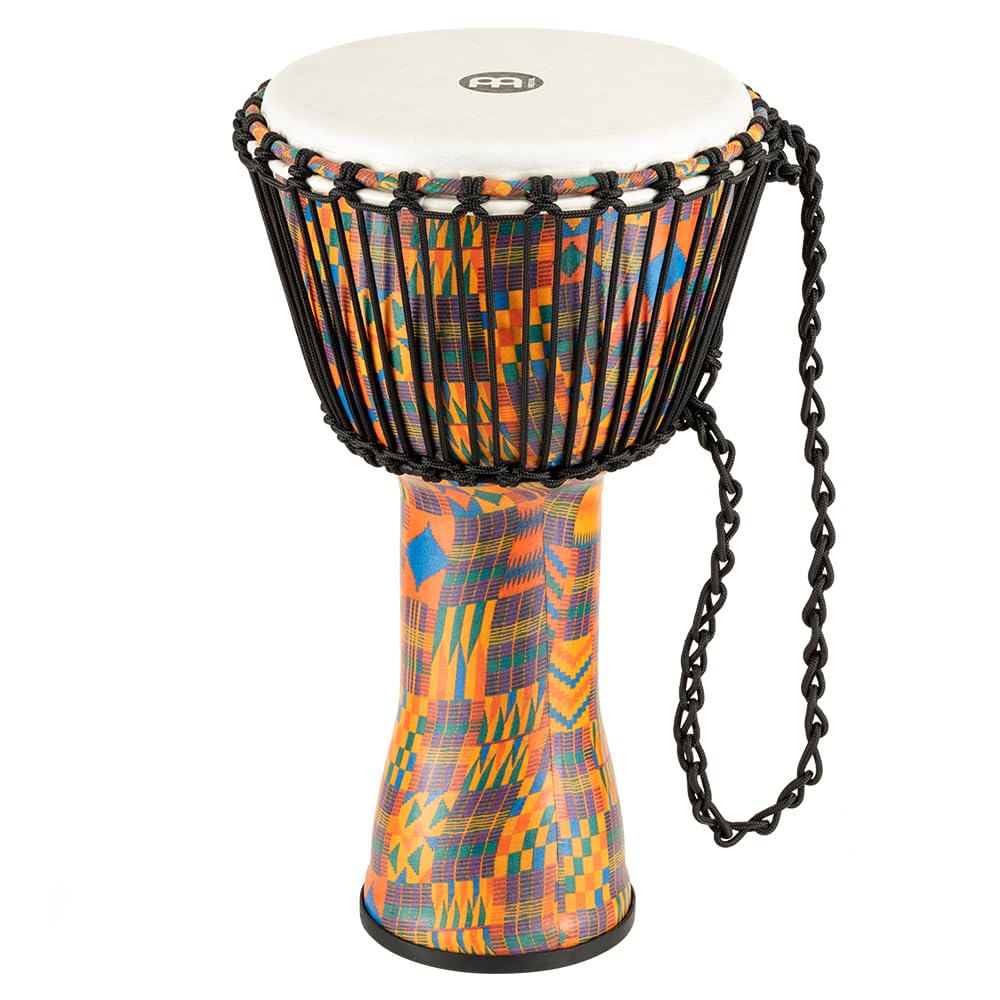 Meinl 10"" Travel Series PADJ2-M-F Djembe Synthetic Head, Kenyan Quilt