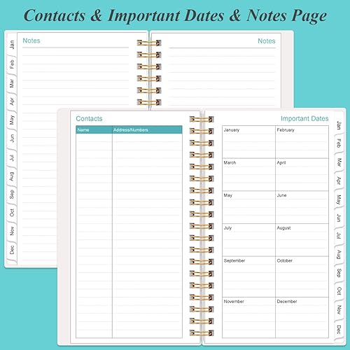 Miniatura 6 de Agenda de bolsillocalendario 2024  Agenda semanal mensual A6, enero 2024 a diciembre 2024, 3.75 x 6.75 pulgadas con cubierta flexible, pestañas,