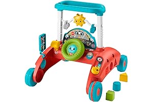 Fisher-Price 2-Sided Steady Speed Walker, Interactive Baby Walker with Learning Songs and Sounds