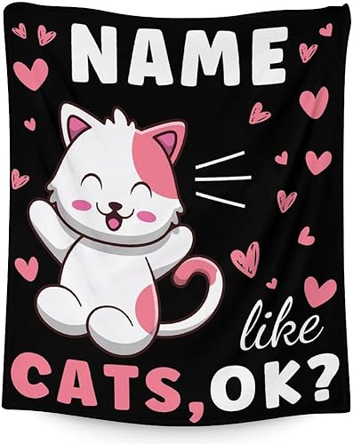 Miniatura 7 de Manta de gato para niñas, niños, amantes de los gatos, tamaño de cuna de 40 x 50 pulgadas, manta suave y acogedora para regalo, manta divertida
