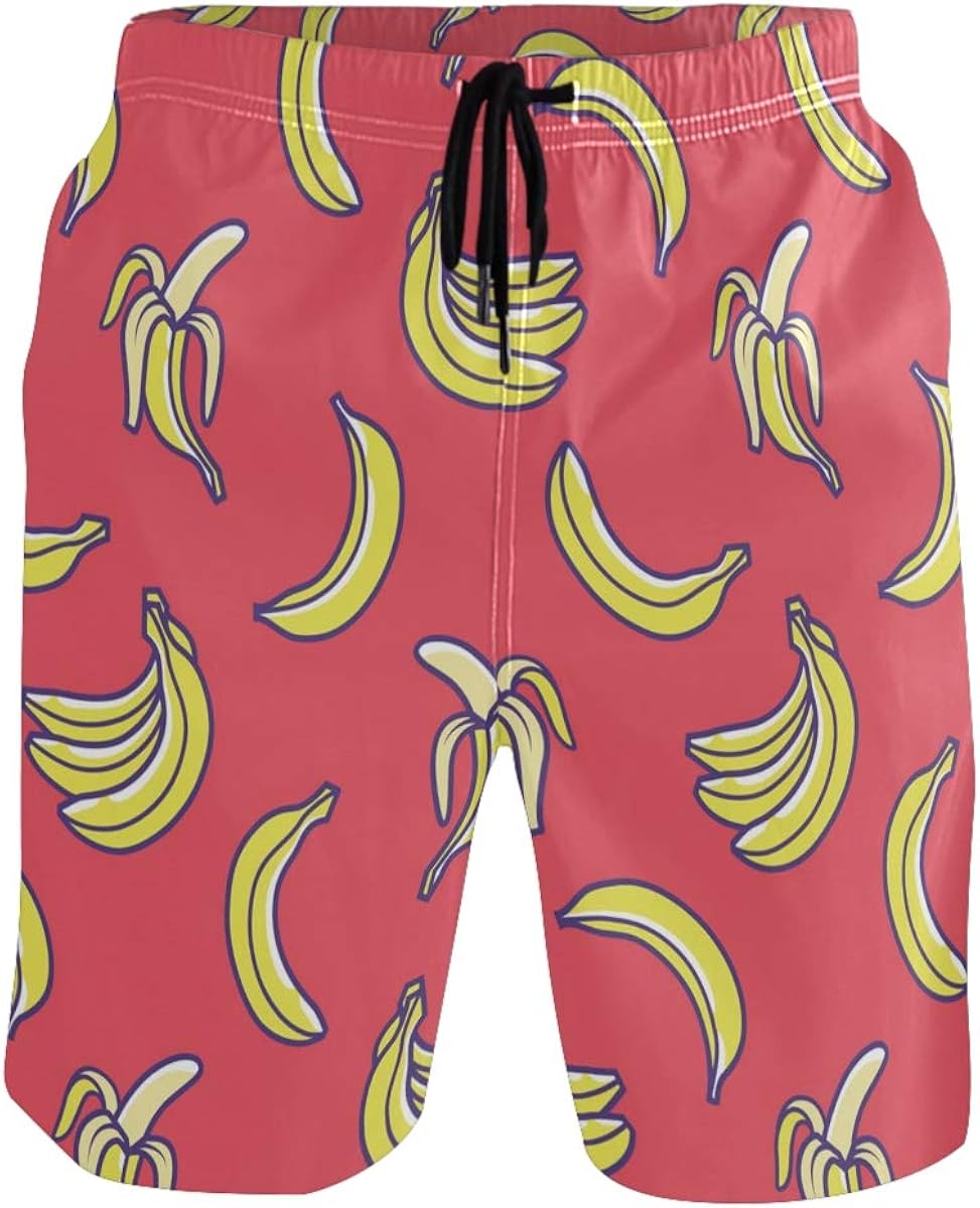 WIHVE Men's Swim Trunks Yellow Bananas Quick Dry Beach Shorts with Pockets Amazon.ca Clothing