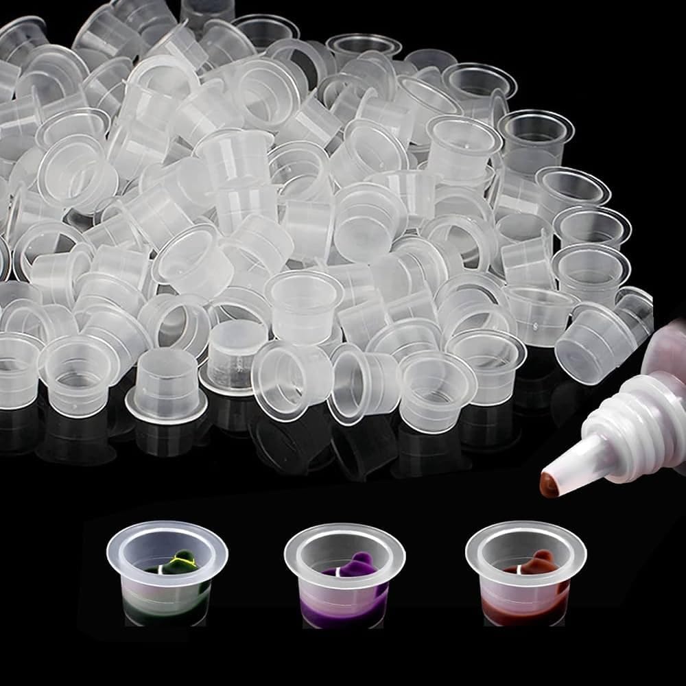 Disposable Tattoo Ink Cups 1000 Pieces, Medium Size | Transparent Plastic Tattoo Pigment Ink Caps for PMU, Microblading, Cosmetic Pigments, Henna & Professional Tattoo Artists | Leak-Resistant-image-42