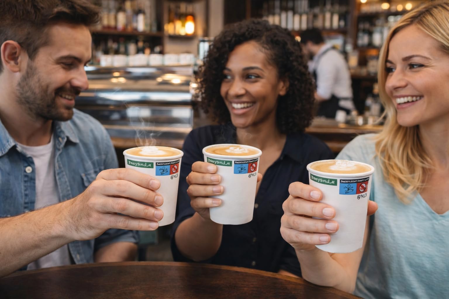 Terryshop74® 100 bicchieri cocktail bevande cappuccino 210 ml eco friendly usa e getta bio compostabili bio degradabili bevande calde e fredde, bianco