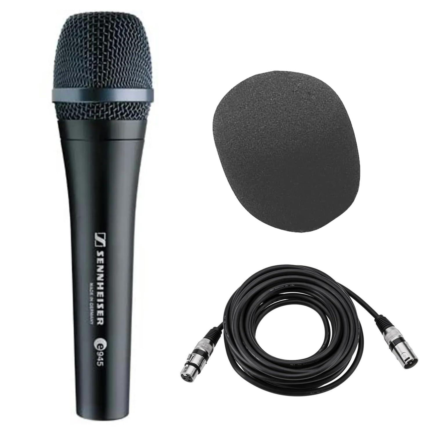 e 945 Wired Super-Cardioid Dynamic Handheld Vocal Microphone, Bundle with H&A XLR M to F…